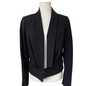 Trina Turk Black Cropped Blazer with Shawl Lapels
